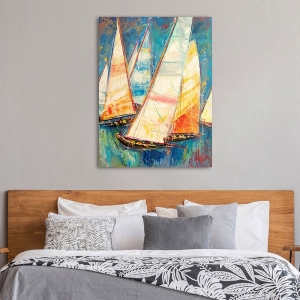Wall art print, canvas, poster. Luigi Florio,  Coloured sails II