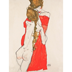 Quadro, stampa su tela. Disegni di Egon Schiele, Madre e figlia
