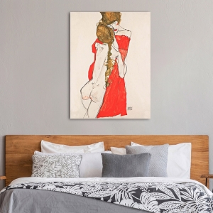 Wall art print, canvas, poster. Egon Schiele, Mother and Daughter