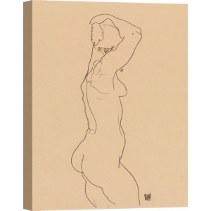 Cuadros en lienzo y poster. Egon Schiele, Standing Nude, Facing Right
