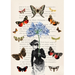 Tableau femme avec papillons. Stef Lamanche, Lady of Butterflies