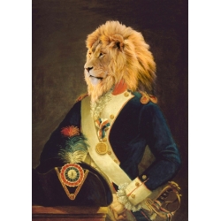 Quadro leone, stampa su tela. Stef Lamanche, The Commander
