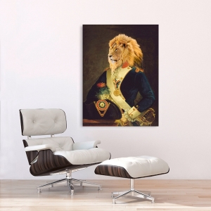 Tableau moderne avec lion. Stef Lamanche, The Commander