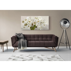 Tableau floral sur toile. Leonardo Sanna, Tulipes en blanc