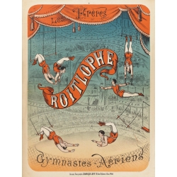 Affiche Vintage Cirque. Les Freres Roitlophe Gymnastes Aeriens