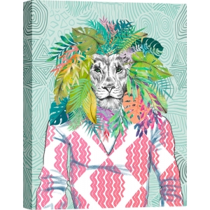 Quadro con leone, stampa su tela. Matt Spencer, King of the Jungle