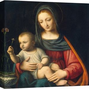 Quadro religioso su tela. Bernardino Luini, Madonna of the Carnation