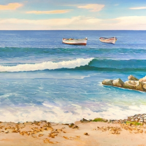 Coastal wall art print, canvas. Adriano Galasso, On the sea, detail