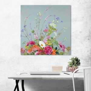 Flower wall art print, canvas. Nel Whatmore, Marguerite and Verbena