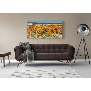 Leinwandbilder Landschaft. Luigi Florio, Feld der Sonnenblumen