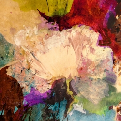 Tableau fleur moderne sur toile. Jim Stone, Floating Flowers I détail