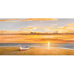 Coastal wall art print, canvas. Adriano Galasso, Sunset on seaside