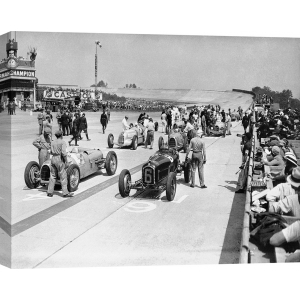Cuadro foto de época. La salida del Gran Premio de Francia de 1934
