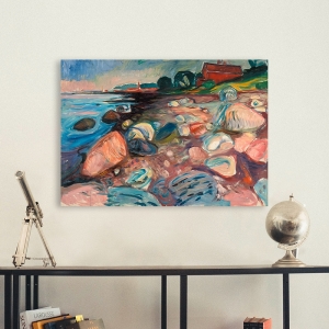 Wall art print and canvas. Edvard Munch, Shore with Red House