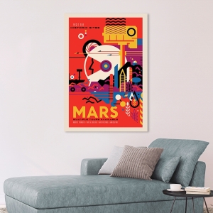 Tableau sur toile et poster de la NASA. Planète Mars