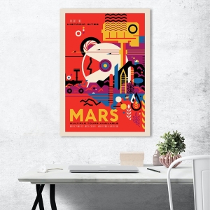 Tableau sur toile et poster de la NASA. Planète Mars
