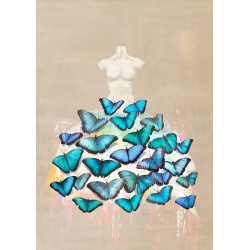 Quadro fashion con farfalle. Kelly Parr, Dress of Butterflies II