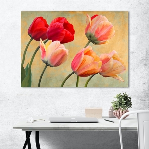 Wall art print and canvas. Luca Villa, Golden Tulips (detail)