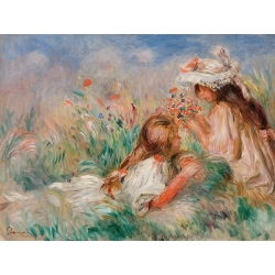 Kunstdruck Renoir, Girls in the Grass Arranging a Bouquet