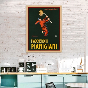 Tableau et affiche vintage cuisine. Mauzan, Maccheroni Pianigiani