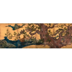 Japanischer Kunstdruck und Leinwandbilder. Kano Eitoku, Bäume