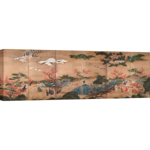 Japanese wall art print, and canvas.Kano Hideyori, Maple Viewers