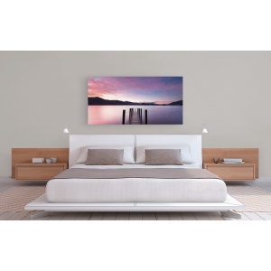 Wall art print and canvas. Twilight on lake, UK