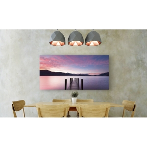 Wall art print and canvas. Twilight on lake, UK