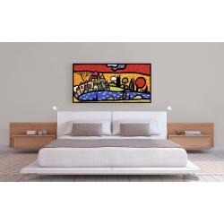 Wall art print and canvas. Wallas, Sunset on the lake