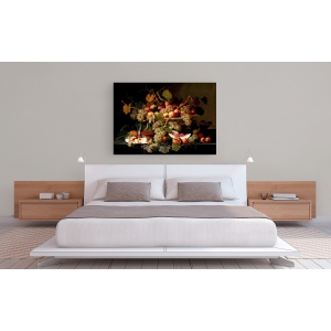 Wall art print and canvas. Severin Roesen, Still Life with Fruit