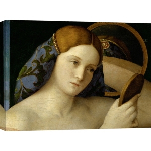 Leinwandbilder. Giovanni Bellini, Junge Frau bei der Toilette (detail)