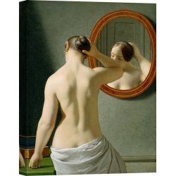 Wall art print and canvas. Christoffer Wilhelm Eckersberg, Woman Standing in front of a Mirror