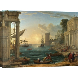 Wall art print and canvas. Claude Gellée, The embarkation of the Queen of Sheba