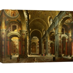 Wall art print and canvas. Giovanni Paolo Panini, The interior of St Peter's, Rome