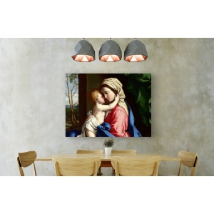 Tableau sur toile. Sassoferrato, La Vierge et l'enfant, l'étreinte