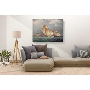 Wall art print and canvas. James E. Buttersworth, Yachting in Boston Harbor