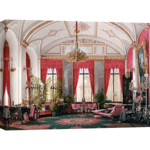 Wall art print and canvas. Edward Petrovich Hau, Interiors of the Winter Palace: the Raspberry Study