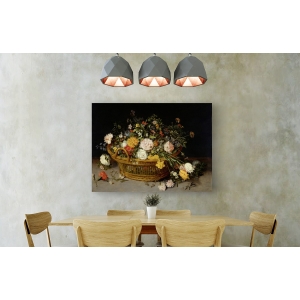 Wall art print and canvas. Bruegel the Younger, A Basket of Flowers