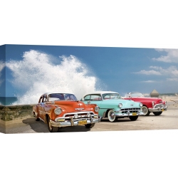 Quadro, stampa su tela. Pangea Images, Auto in Avenida de Maceo, Avana, Cuba