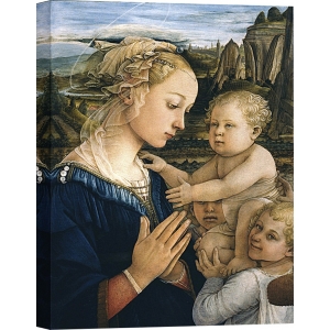 Tableau sur toile. Lippi Filippo, Vierge avec enfant et anges (détail)