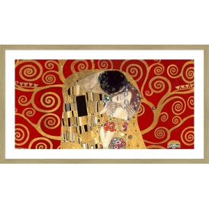 Tableau sur toile. Gustav Klimt, Le baiser, détail (rouge)