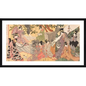 Japanese art, canvas, poster.  Kininaga, Kabuki players