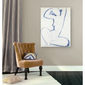 Wall art print and canvas. Amedeo Modigliani, Blue Caryatid II
