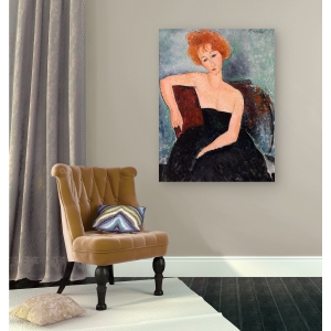 Leinwandbilder. Modigliani, Rothaariges Mädchen im Abendkleid