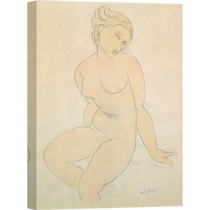 Tableau sur toile. Amedeo Modigliani, Femme nue assise