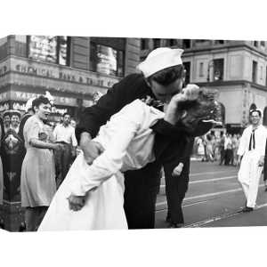 Cuadro en canvas, fotos historicas. Victor Jorgensen, El beso del marinero en Times Square, New York, 1945 (detalle)
