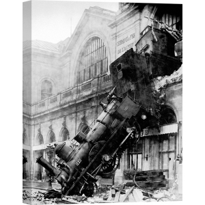Tableau sur toile. Accident ferroviaire à la gare Montparnasse