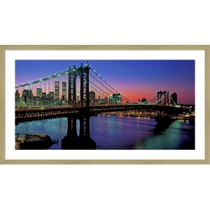 Quadro, stampa su tela. Berenholtz, Ponte di Manhattan e Skyline