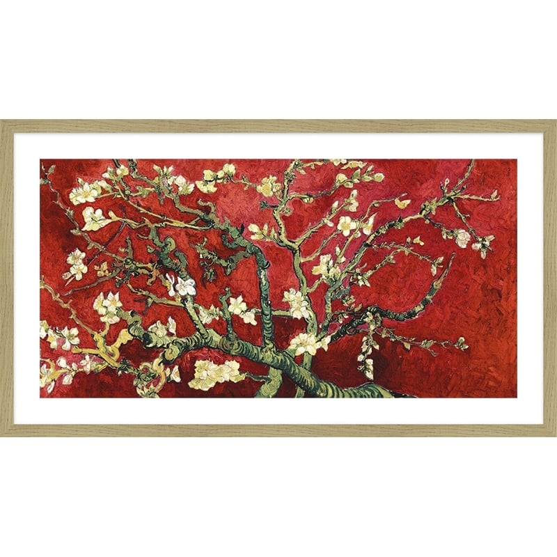 Wall art print and canvas. Vincent van Gogh, Van Gogh Deco – Almond blossom (red variation, detail)