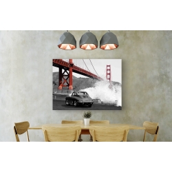 Cuadro de coches en canvas.Under the Golden Gate Bridge, San Francisco